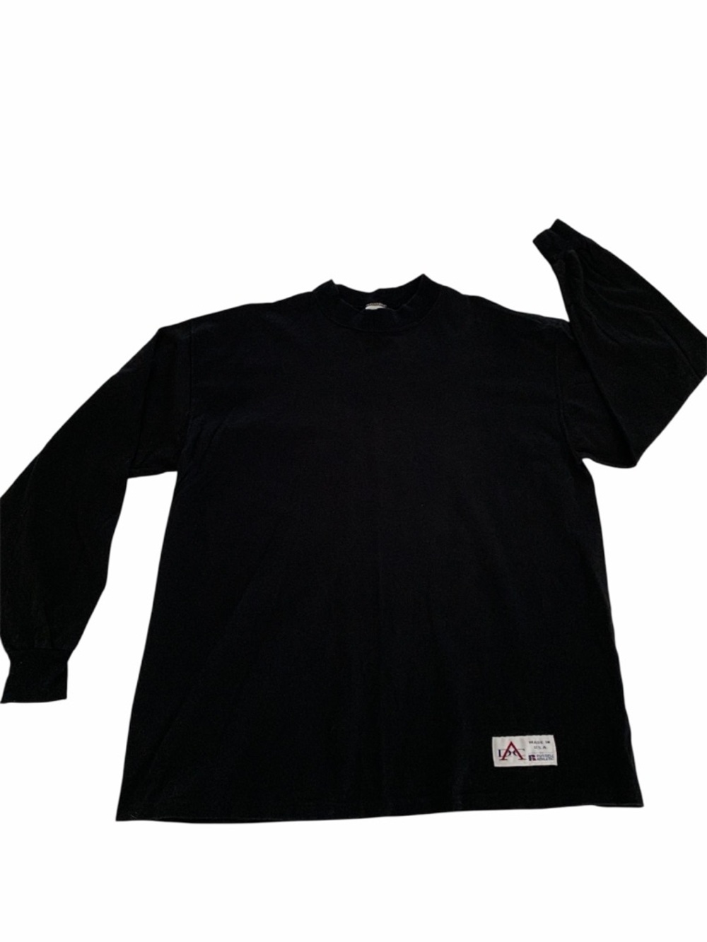 VTG DC Athletic Club by Russell Athletic T Shirt Men L Black Long Sleeve USA